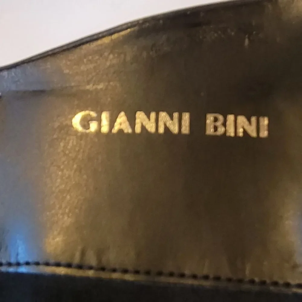 Gianni Bini Jayceson Black Leather Riding Boots Size 5.5 M